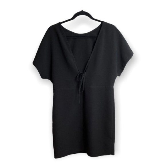 IRO Black IMANY Short Sleeve Dress with Lace Up Back - Picture 4 of 10